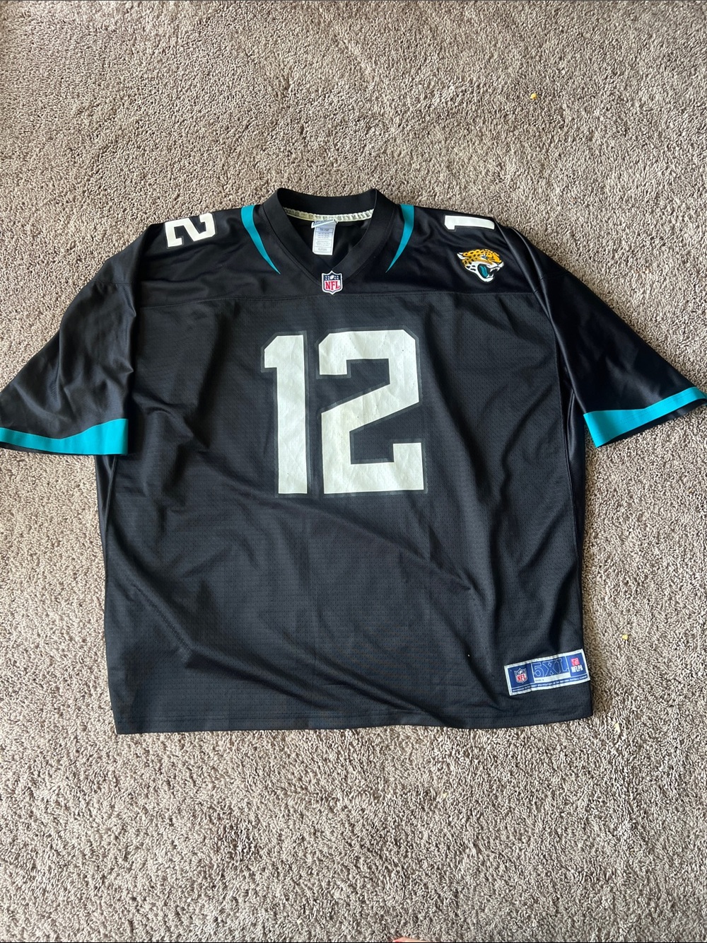 Jacksonville Jaguars Jersey Men's #12 Westbrook Black Football Jersey Size 5XL